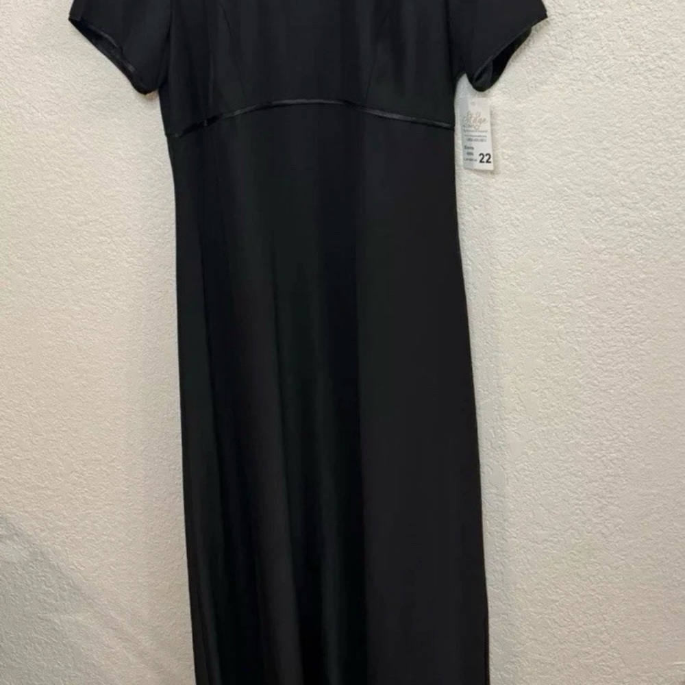 NWT STAGE ACCENTS Black Show Choir Long Dress Size 22 Empire Waist A-line